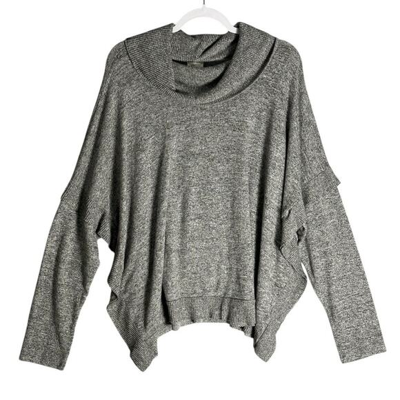 Anthropologie Postmark Sz XL Lassen Cowl Neck Side Ruffle Sweater Soft Lagenlook - Picture 1 of 10